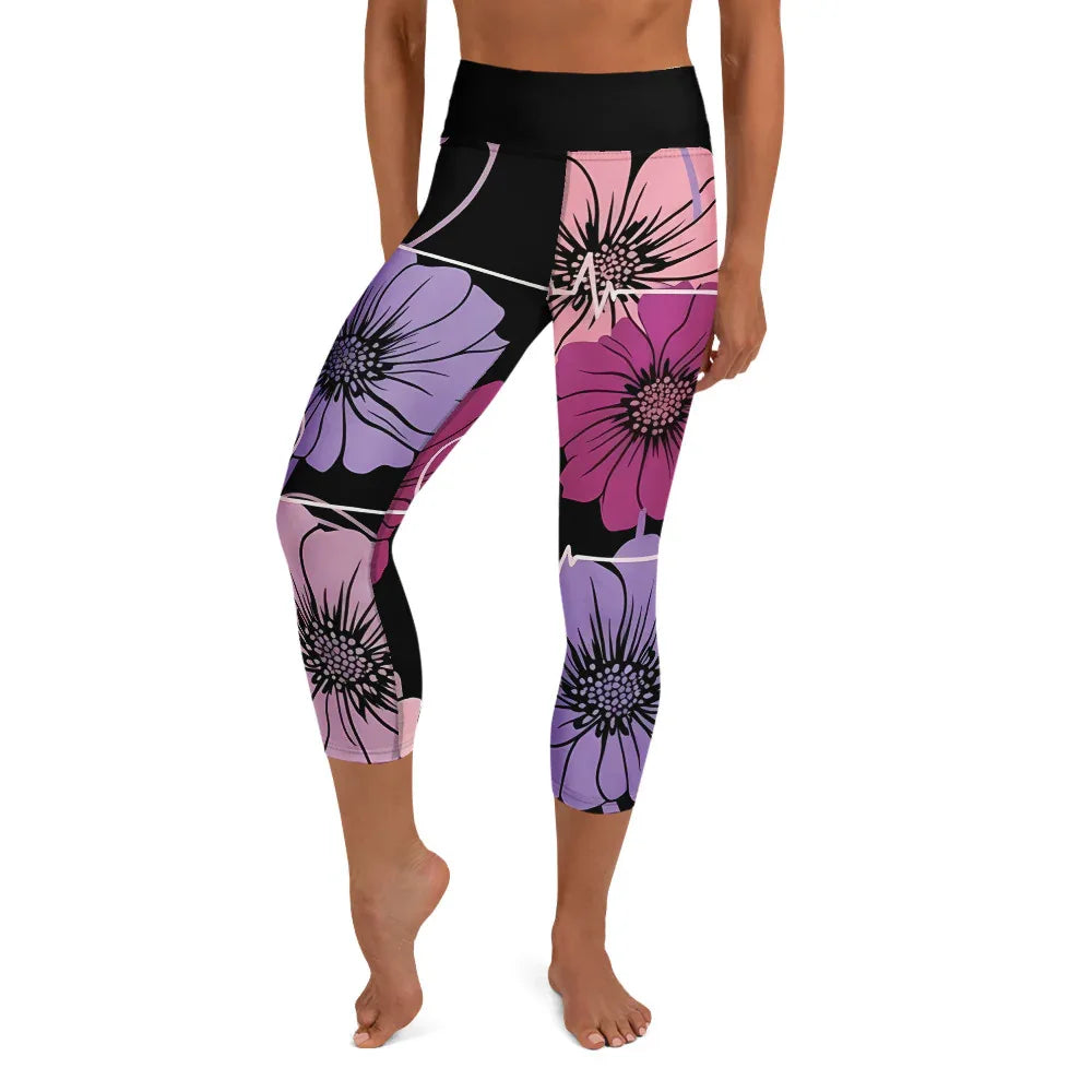 Yoga Capri Leggings Yoga Leggings AwRans Clothing all-over-print-yoga-capri-leggings-white-front-687db41dde6f2
