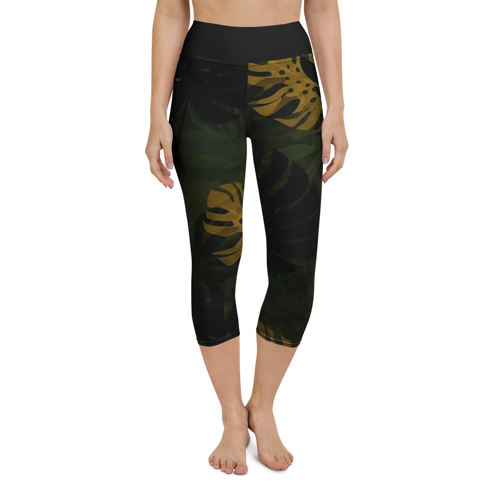 Yoga Capri Leggings Yoga Leggings AwRans Clothing all-over-print-yoga-capri-leggings-white-front-687db452eb21e