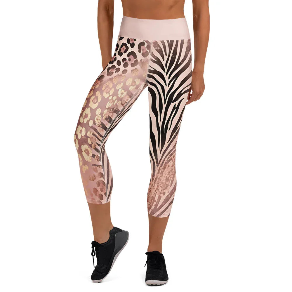 Yoga Capri Leggings XL Yoga Leggings AwRans Clothing all-over-print-yoga-capri-leggings-white-front-687db489bca32