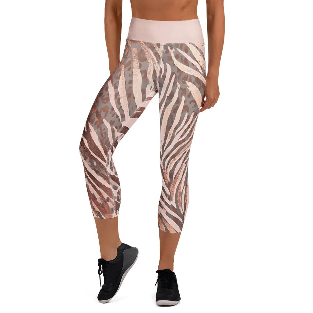 Yoga Capri Leggings XL Yoga Leggings AwRans Clothing all-over-print-yoga-capri-leggings-white-front-687db4c108e0a