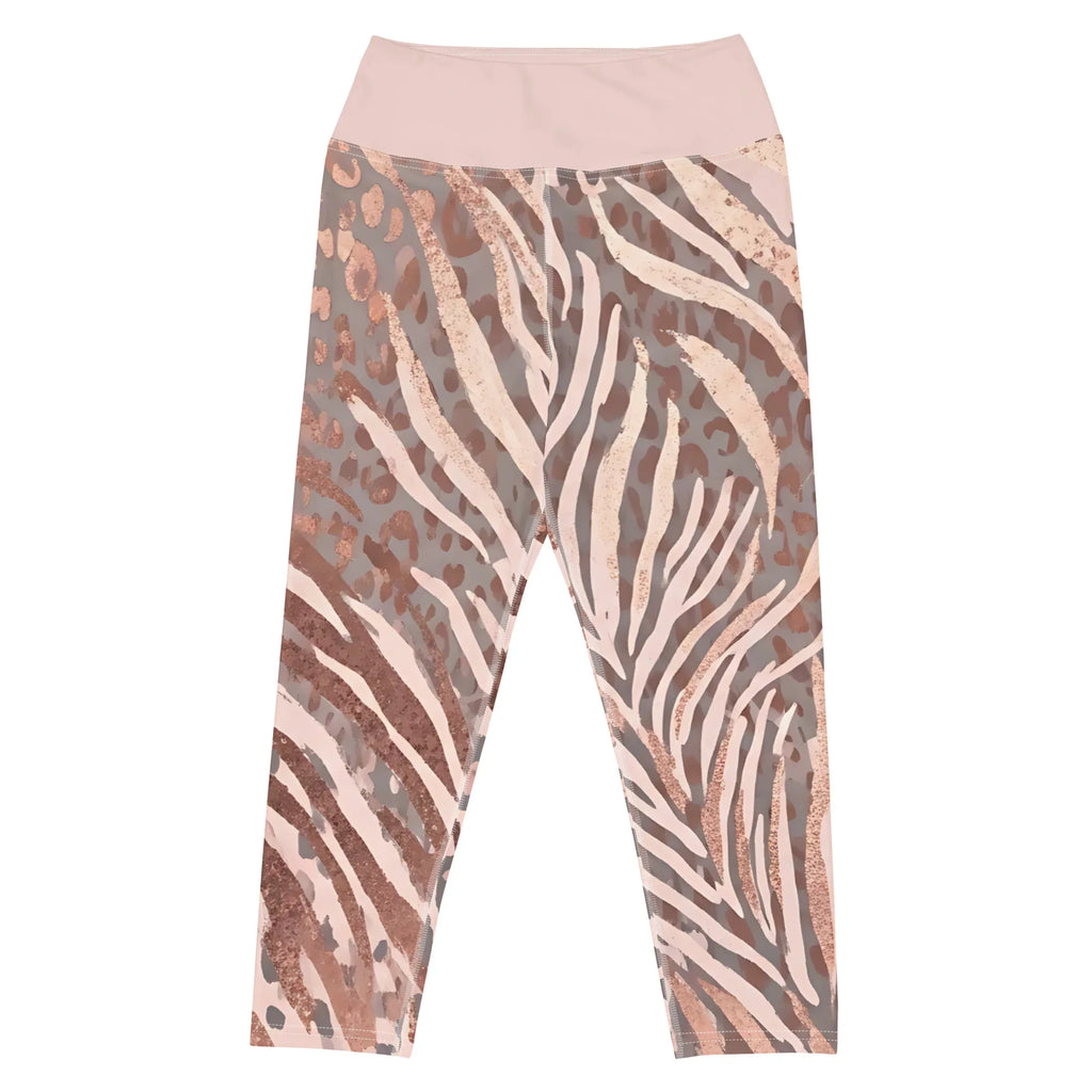 Yoga Capri Leggings Yoga Leggings AwRans Clothing all-over-print-yoga-capri-leggings-white-front-687db4c10ad42