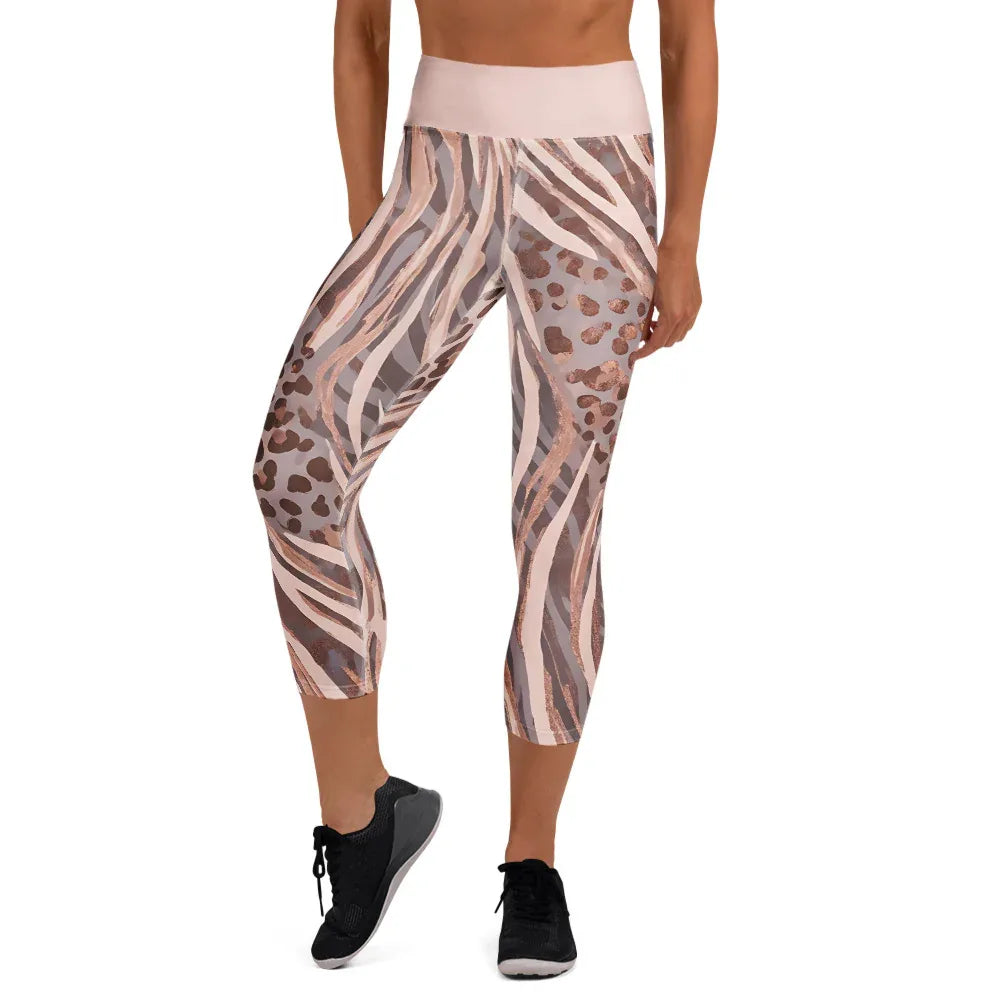 Yoga Capri Leggings XL Yoga Leggings AwRans Clothing all-over-print-yoga-capri-leggings-white-front-687db4f797e95