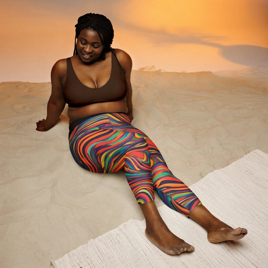 Yoga Capri Leggings Yoga Leggings AwRans Clothing all-over-print-yoga-capri-leggings-white-front-687db52c030e8