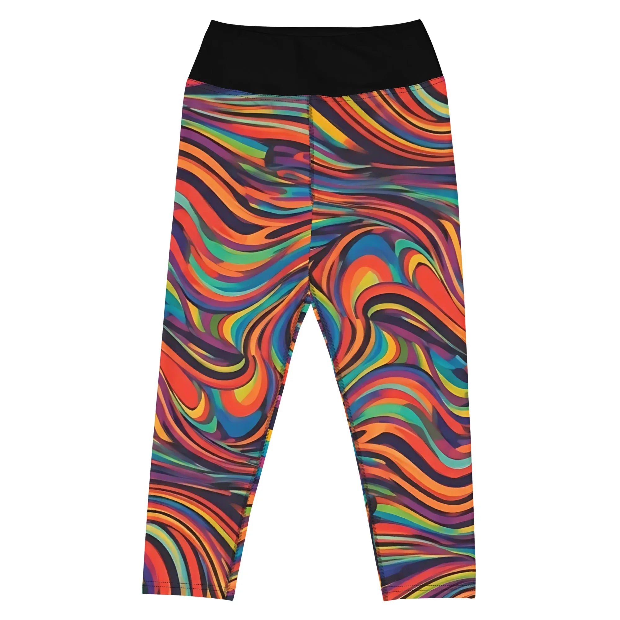 Yoga Capri Leggings Yoga Leggings AwRans Clothing all-over-print-yoga-capri-leggings-white-front-687db52c0351c