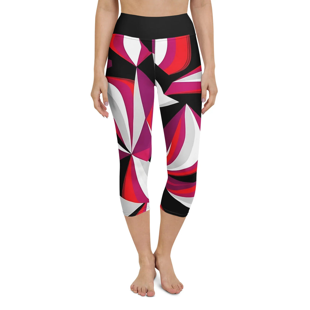 Yoga Capri Leggings Yoga Leggings AwRans Clothing all-over-print-yoga-capri-leggings-white-front-687db55f8b8ff
