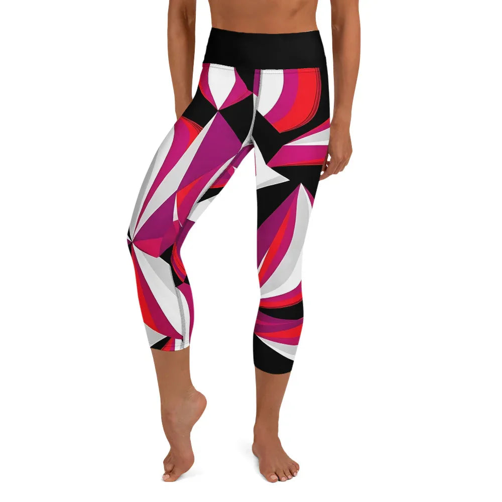Yoga Capri Leggings Yoga Leggings AwRans Clothing all-over-print-yoga-capri-leggings-white-front-687db55f8bb75
