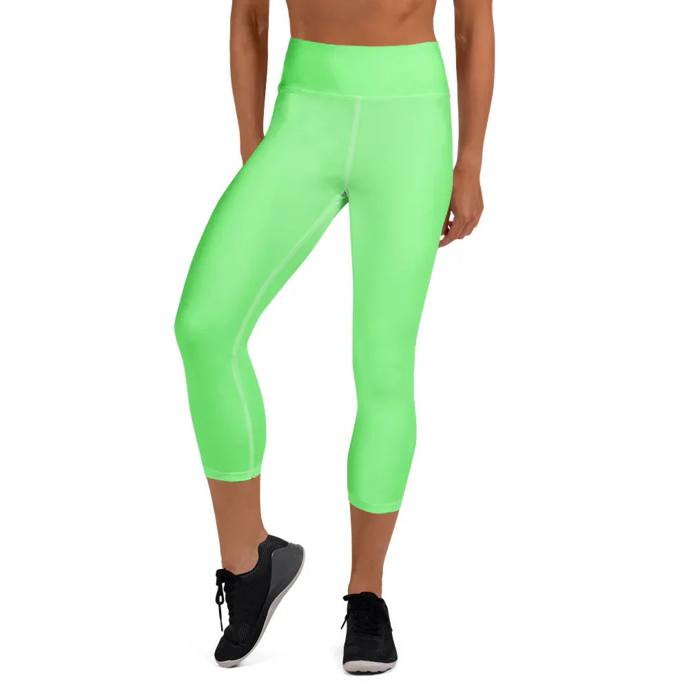 Yoga Capri Leggings XL Yoga Leggings AwRans Clothing all-over-print-yoga-capri-leggings-white-front-687db75c4063c