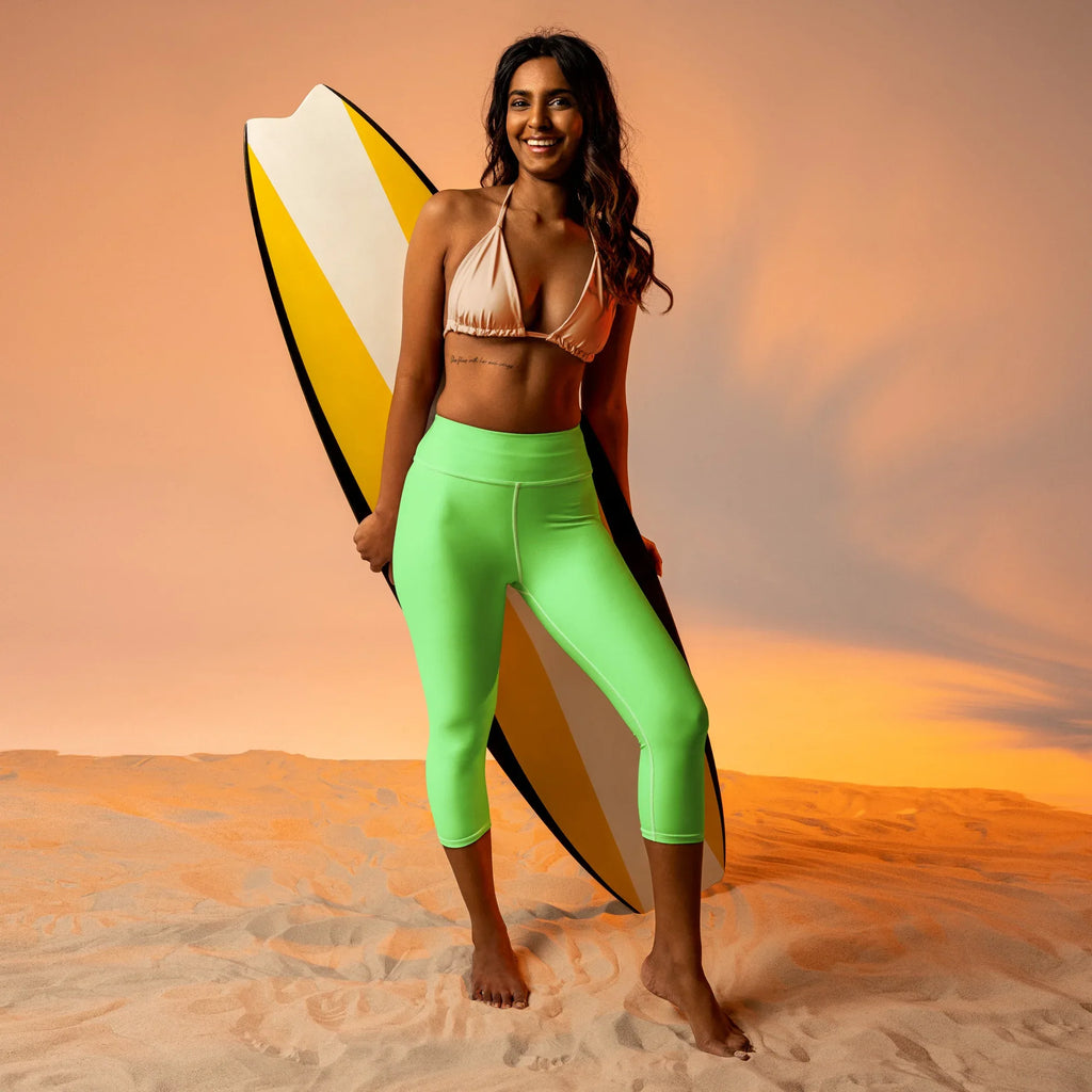 Yoga Capri Leggings Yoga Leggings AwRans Clothing all-over-print-yoga-capri-leggings-white-front-687db75c416f3