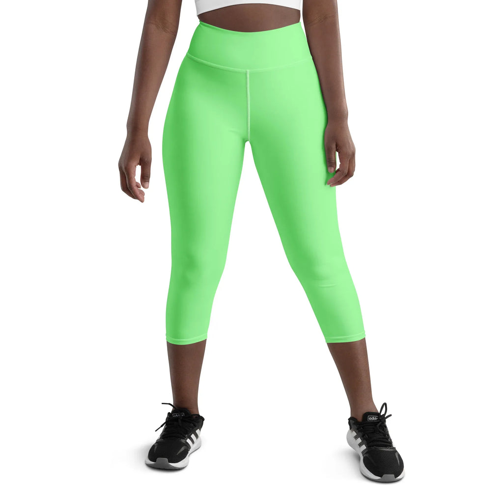 Yoga Capri Leggings Yoga Leggings AwRans Clothing all-over-print-yoga-capri-leggings-white-front-687db75c417a3
