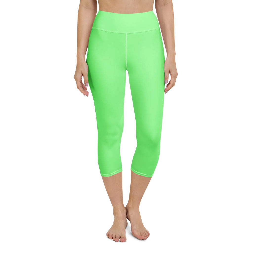 Yoga Capri Leggings Yoga Leggings AwRans Clothing all-over-print-yoga-capri-leggings-white-front-687db75c41ba4