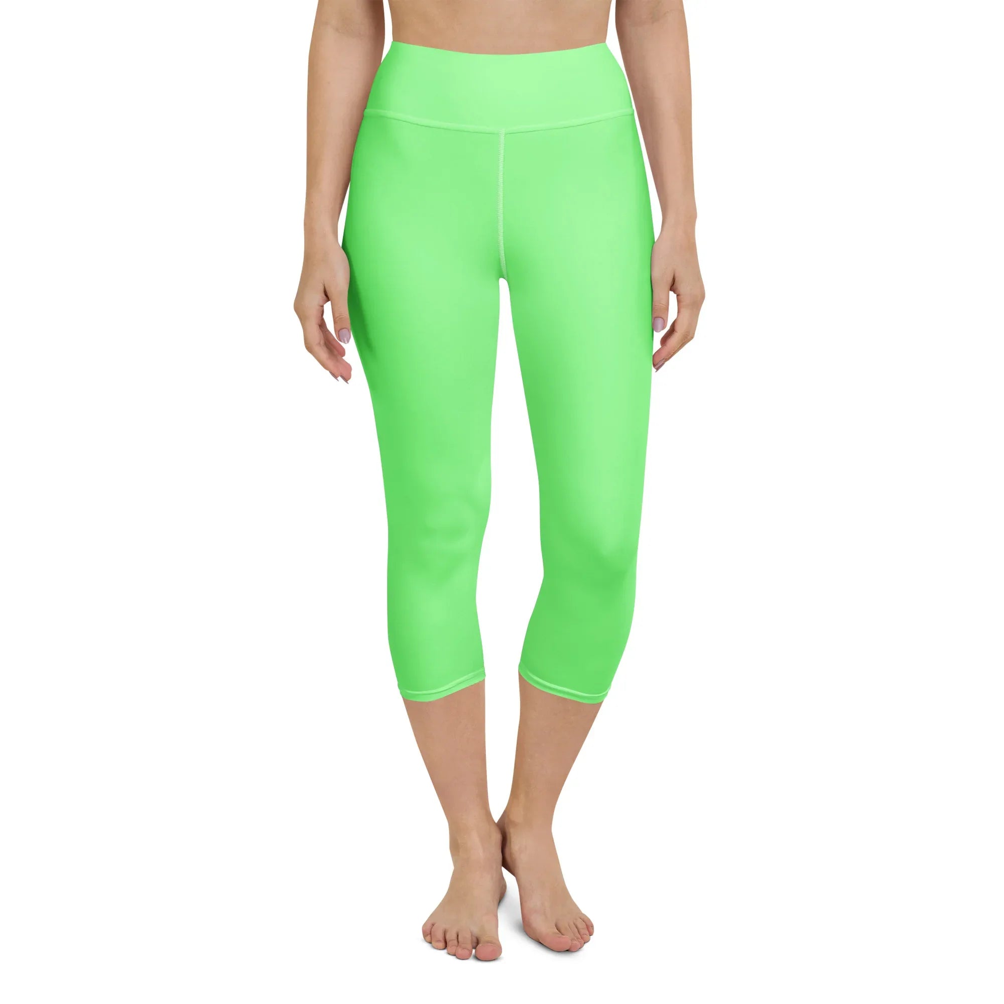 Yoga Capri Leggings Yoga Leggings AwRans Clothing all-over-print-yoga-capri-leggings-white-front-687db75c41ba4