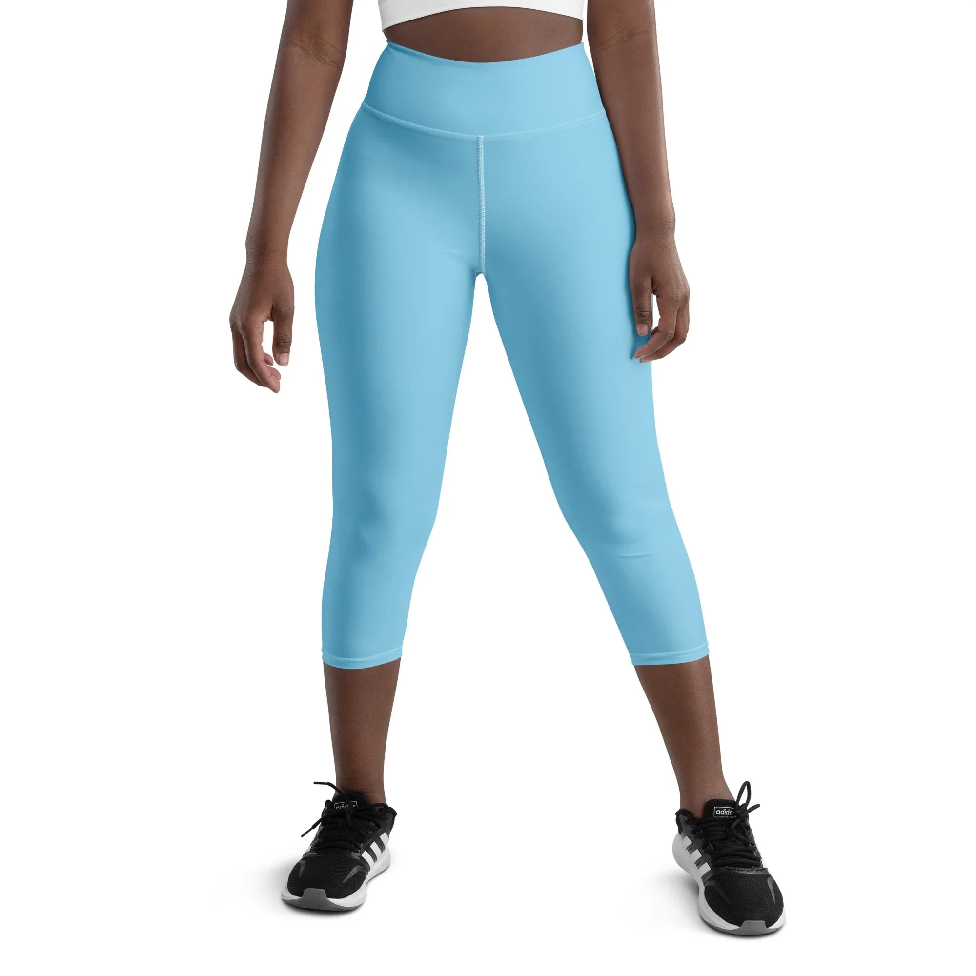 Yoga Capri Leggings Yoga Leggings AwRans Clothing all-over-print-yoga-capri-leggings-white-front-687db790ccc66