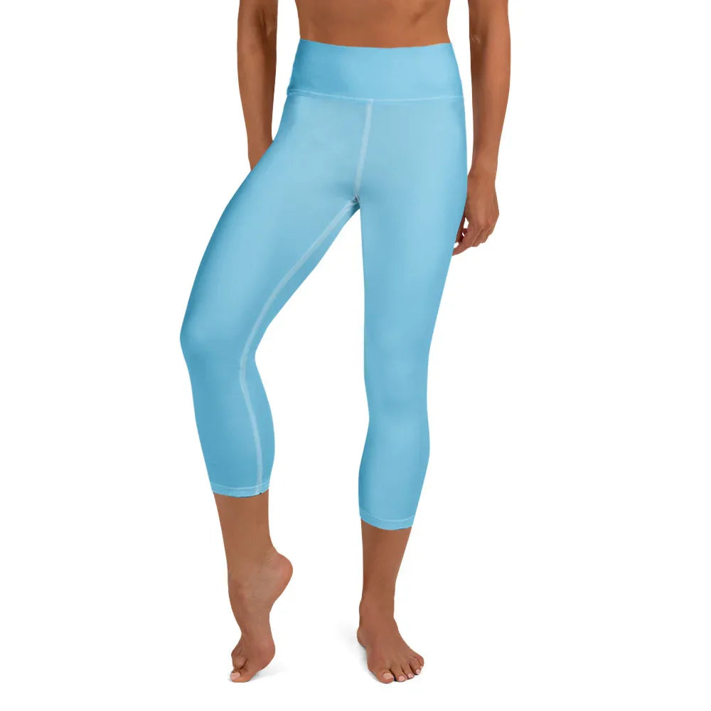 Yoga Capri Leggings Yoga Leggings AwRans Clothing all-over-print-yoga-capri-leggings-white-front-687db790cd1a4