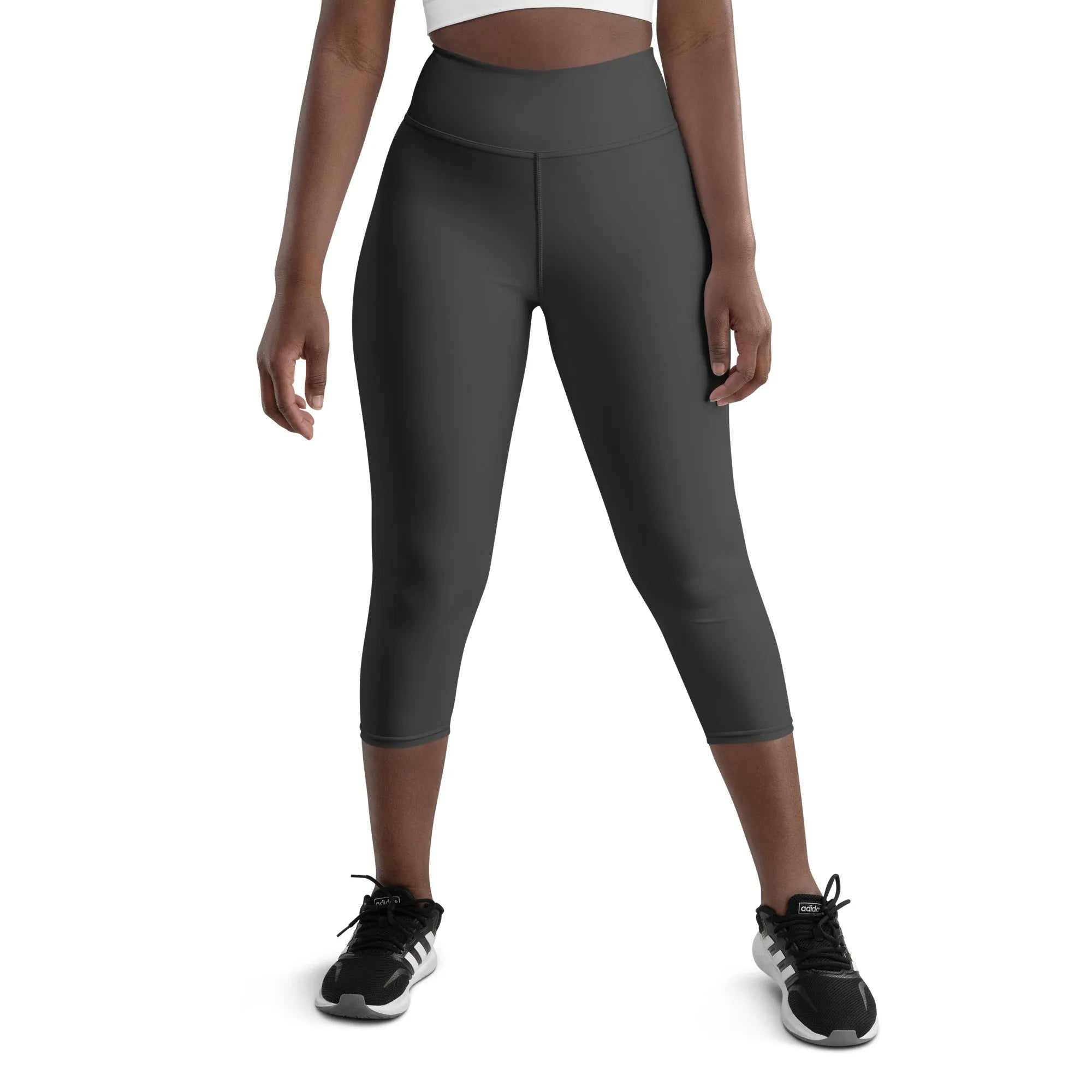 Yoga Capri Leggings Yoga Leggings AwRans Clothing all-over-print-yoga-capri-leggings-white-front-687db7c7ab736