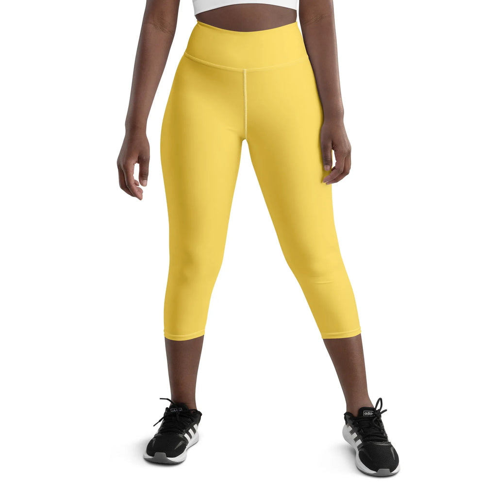 Yoga Capri Leggings Yoga Leggings AwRans Clothing all-over-print-yoga-capri-leggings-white-front-687db7fe49aa3