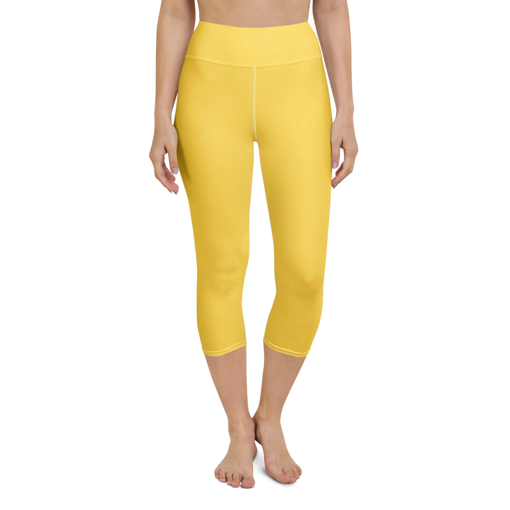 Yoga Capri Leggings Yoga Leggings AwRans Clothing all-over-print-yoga-capri-leggings-white-front-687db7fe49e9e