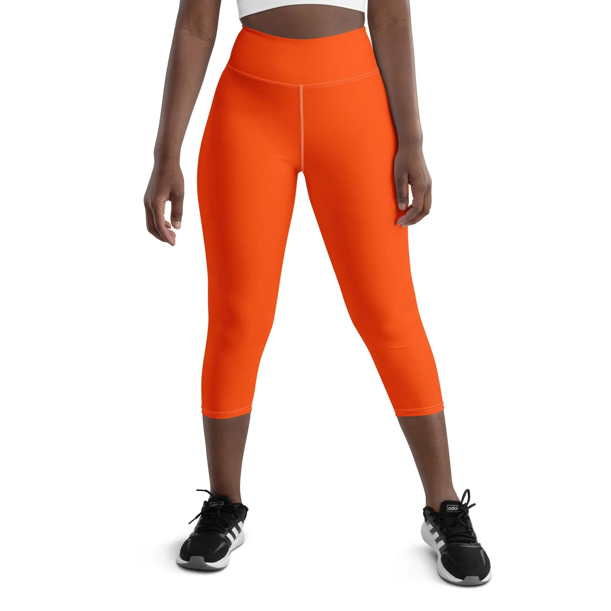 Yoga Capri Leggings Yoga Leggings AwRans Clothing all-over-print-yoga-capri-leggings-white-front-687db8347d7ea