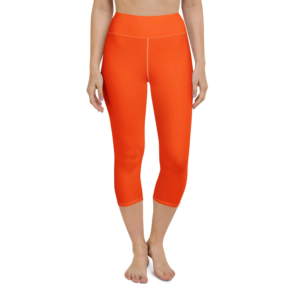 Yoga Capri Leggings Yoga Leggings AwRans Clothing all-over-print-yoga-capri-leggings-white-front-687db8347dc4a
