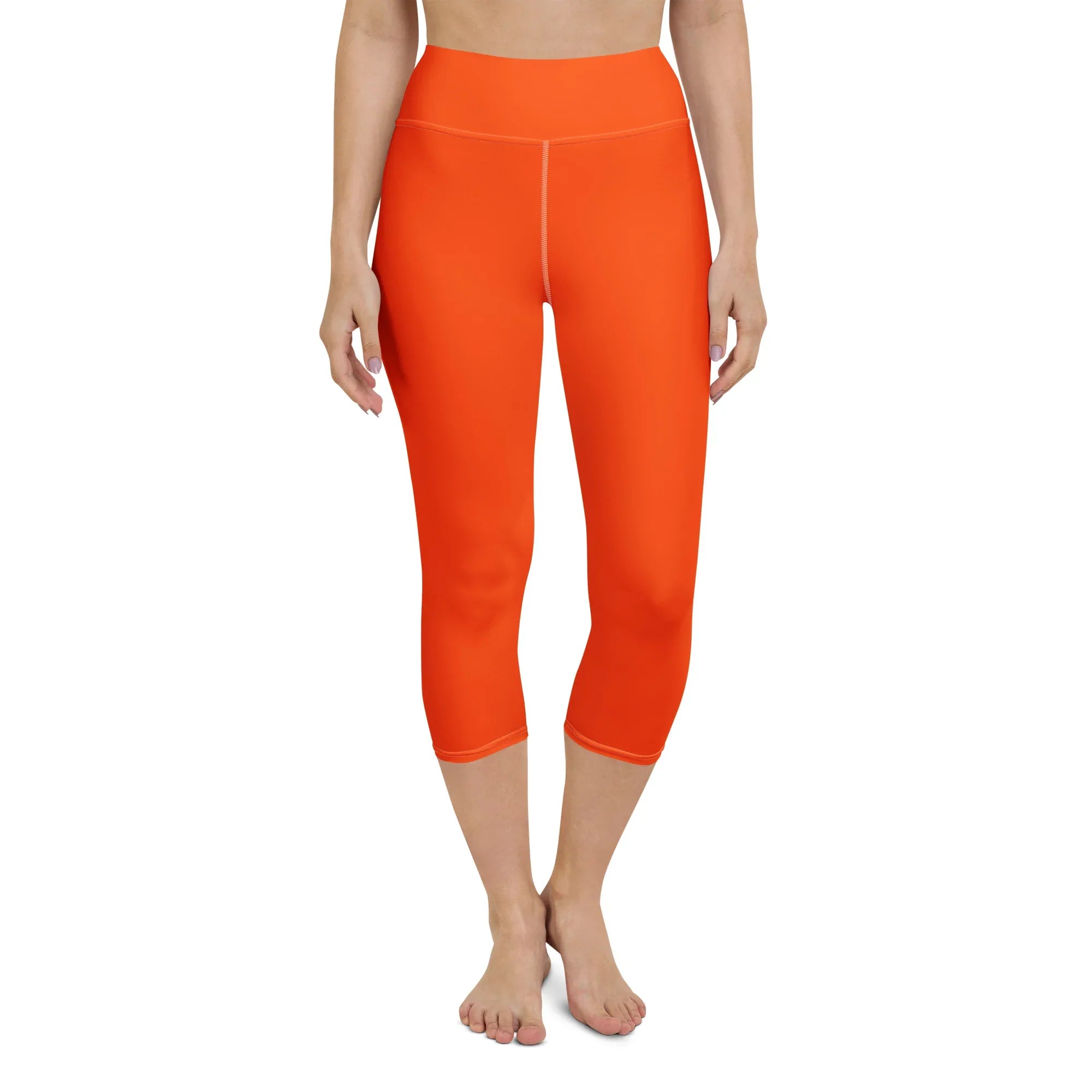 Yoga Capri Leggings Yoga Leggings AwRans Clothing all-over-print-yoga-capri-leggings-white-front-687db8347dc4a