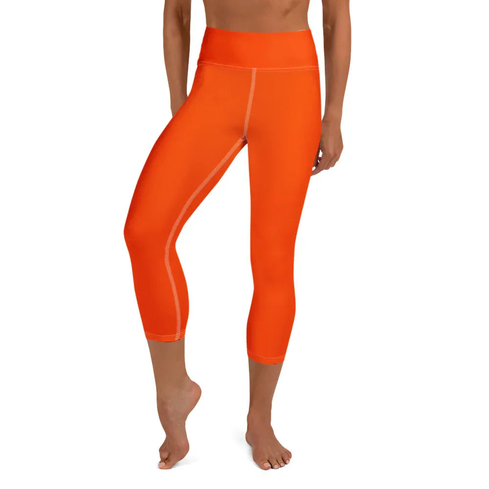 Yoga Capri Leggings Yoga Leggings AwRans Clothing all-over-print-yoga-capri-leggings-white-front-687db8347ddac
