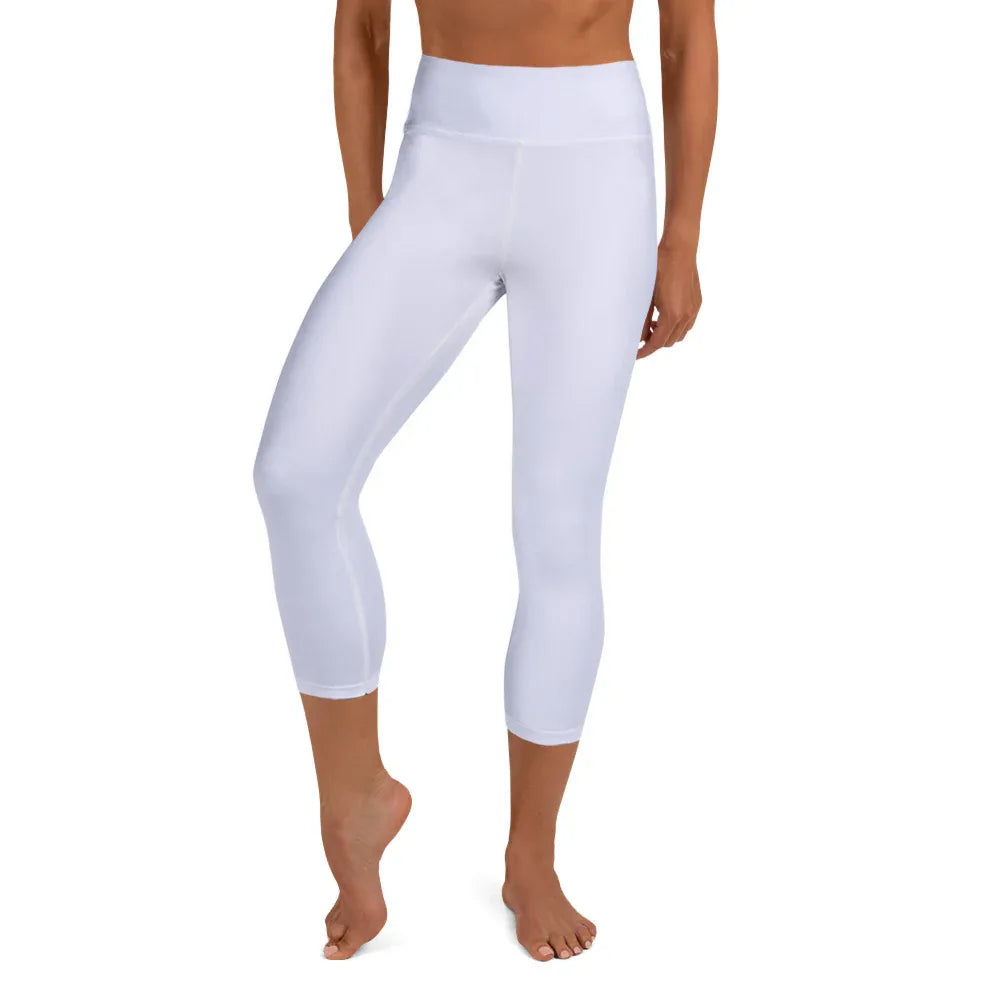 Yoga Capri Leggings Yoga Leggings AwRans Clothing all-over-print-yoga-capri-leggings-white-front-687db86b278ce