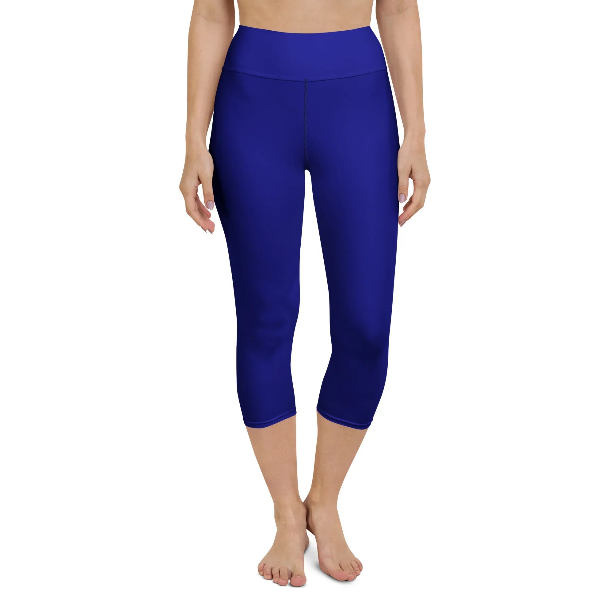Yoga Capri Leggings Yoga Leggings AwRans Clothing all-over-print-yoga-capri-leggings-white-front-687db8a38220b