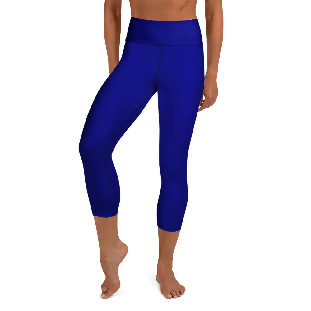 Yoga Capri Leggings Yoga Leggings AwRans Clothing all-over-print-yoga-capri-leggings-white-front-687db8a382351