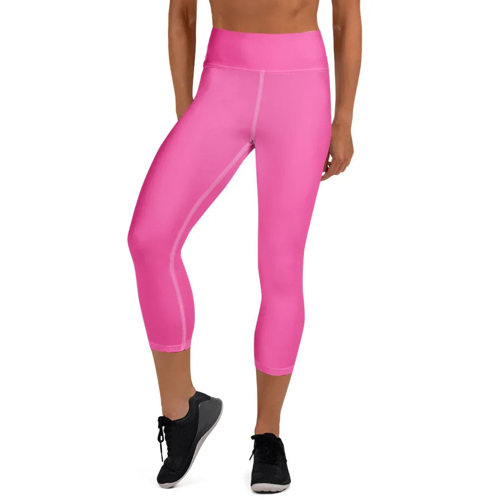 Yoga Capri Leggings XL Yoga Leggings AwRans Clothing all-over-print-yoga-capri-leggings-white-front-687db8d9dc791