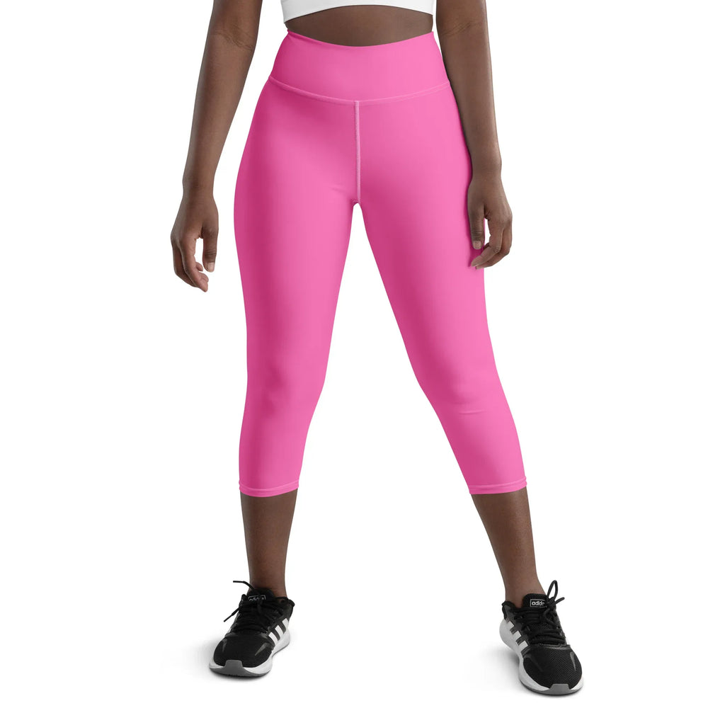 Yoga Capri Leggings Yoga Leggings AwRans Clothing all-over-print-yoga-capri-leggings-white-front-687db8d9ddbb1