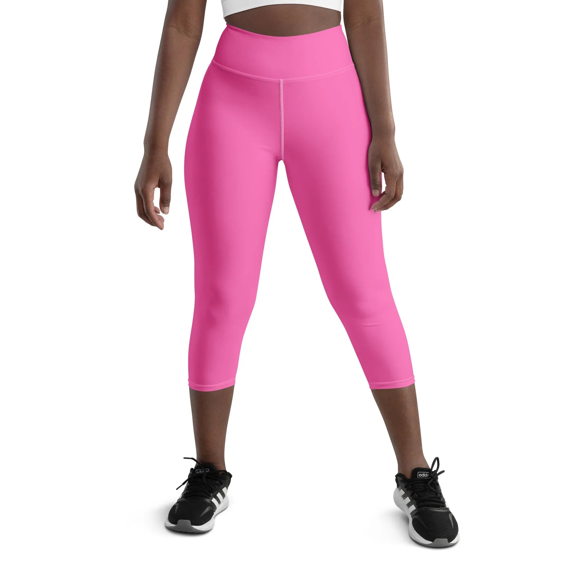 Yoga Capri Leggings Yoga Leggings AwRans Clothing all-over-print-yoga-capri-leggings-white-front-687db8d9ddbb1