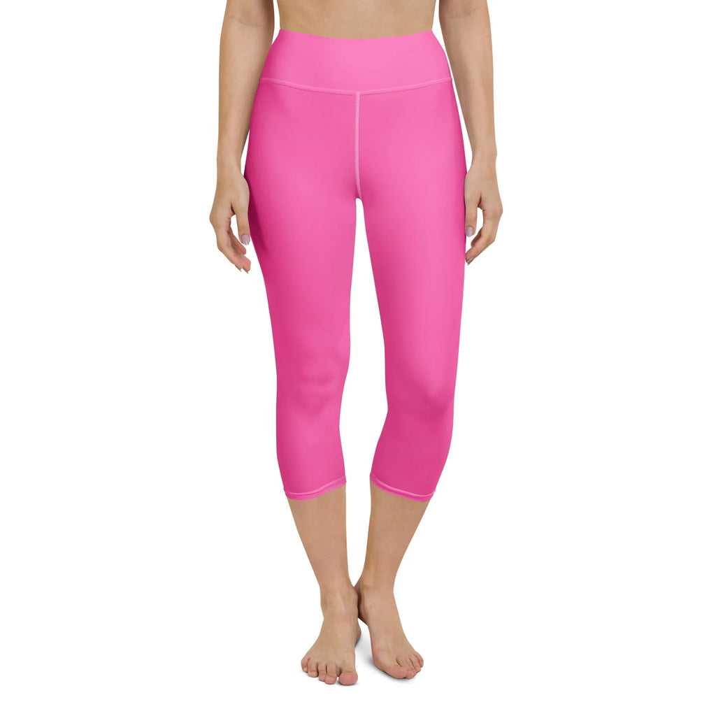 Yoga Capri Leggings Yoga Leggings AwRans Clothing all-over-print-yoga-capri-leggings-white-front-687db8d9de00e