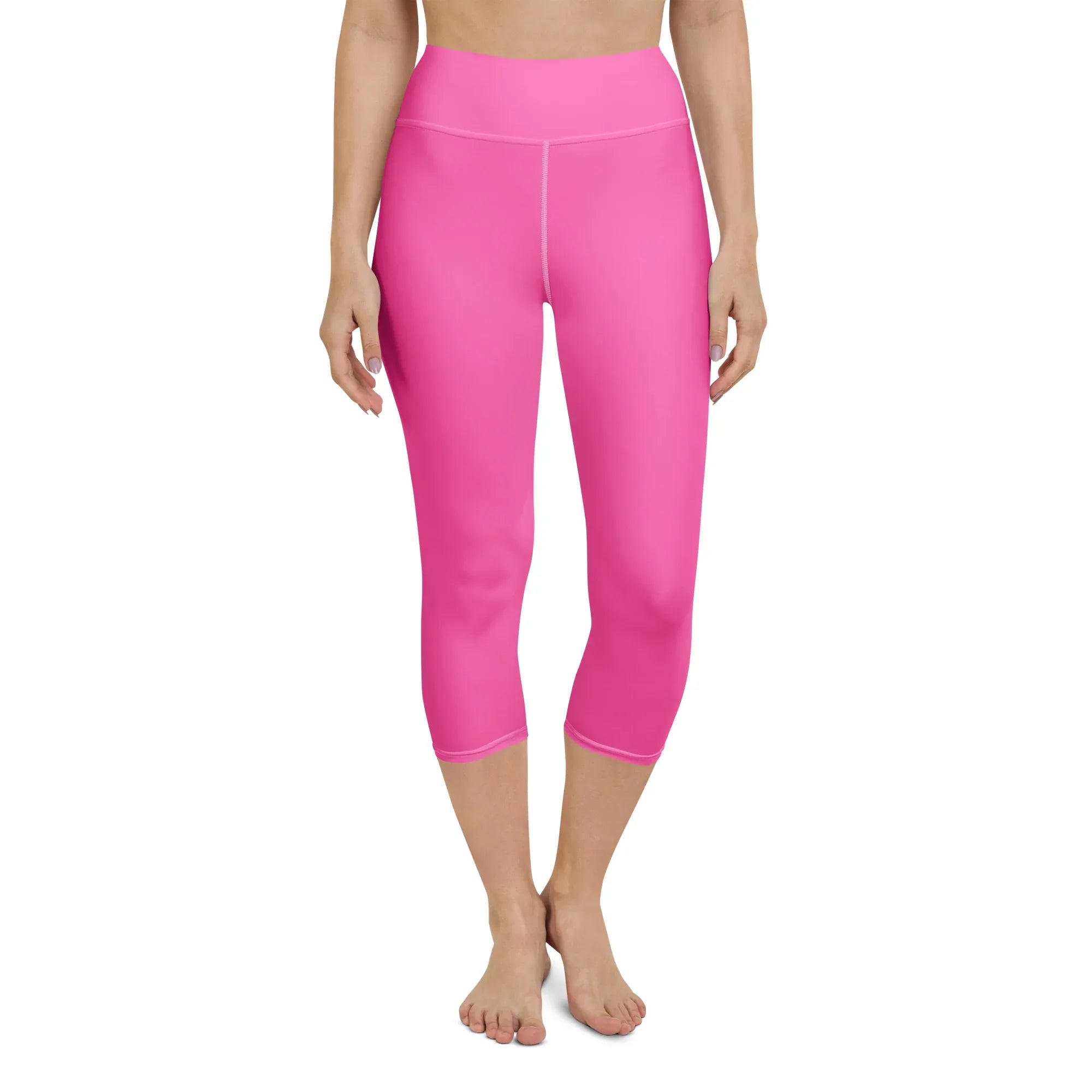 Yoga Capri Leggings Yoga Leggings AwRans Clothing all-over-print-yoga-capri-leggings-white-front-687db8d9de00e