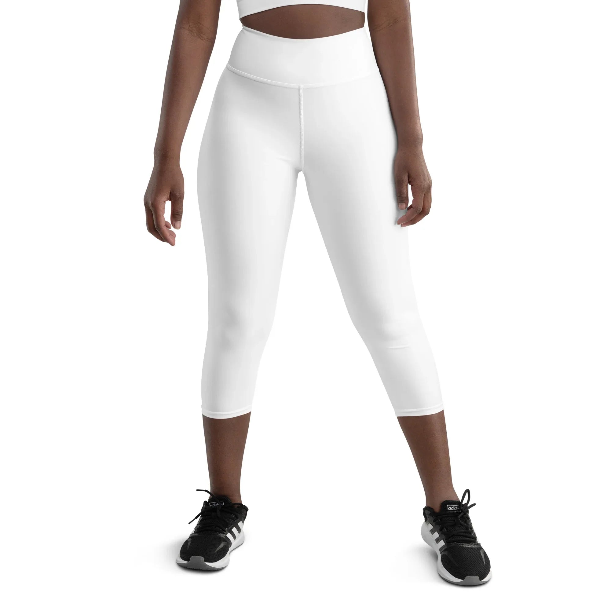 Yoga Capri Leggings Yoga Leggings AwRans Clothing all-over-print-yoga-capri-leggings-white-front-687db9117b1b7