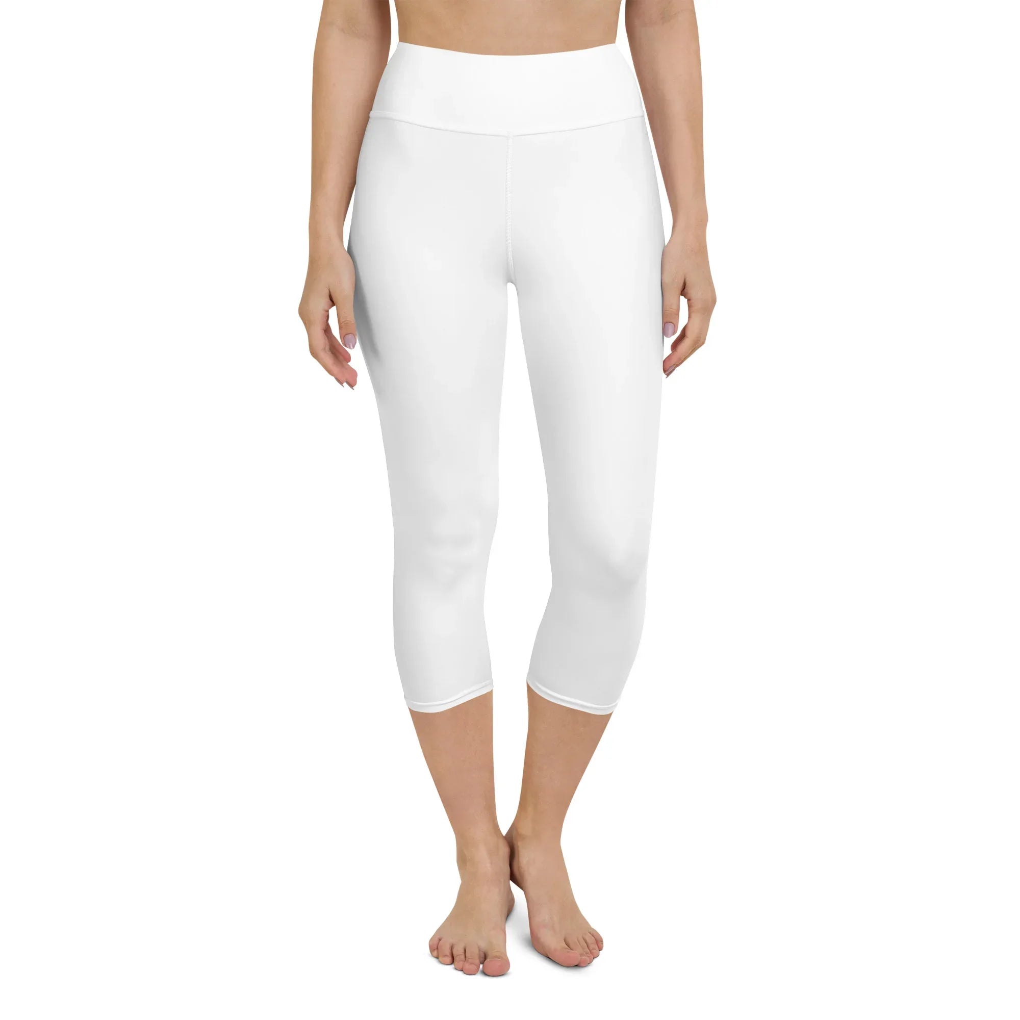Yoga Capri Leggings Yoga Leggings AwRans Clothing all-over-print-yoga-capri-leggings-white-front-687db9117b939