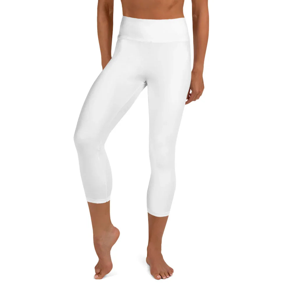 Yoga Capri Leggings Yoga Leggings AwRans Clothing all-over-print-yoga-capri-leggings-white-front-687db9117bbe9