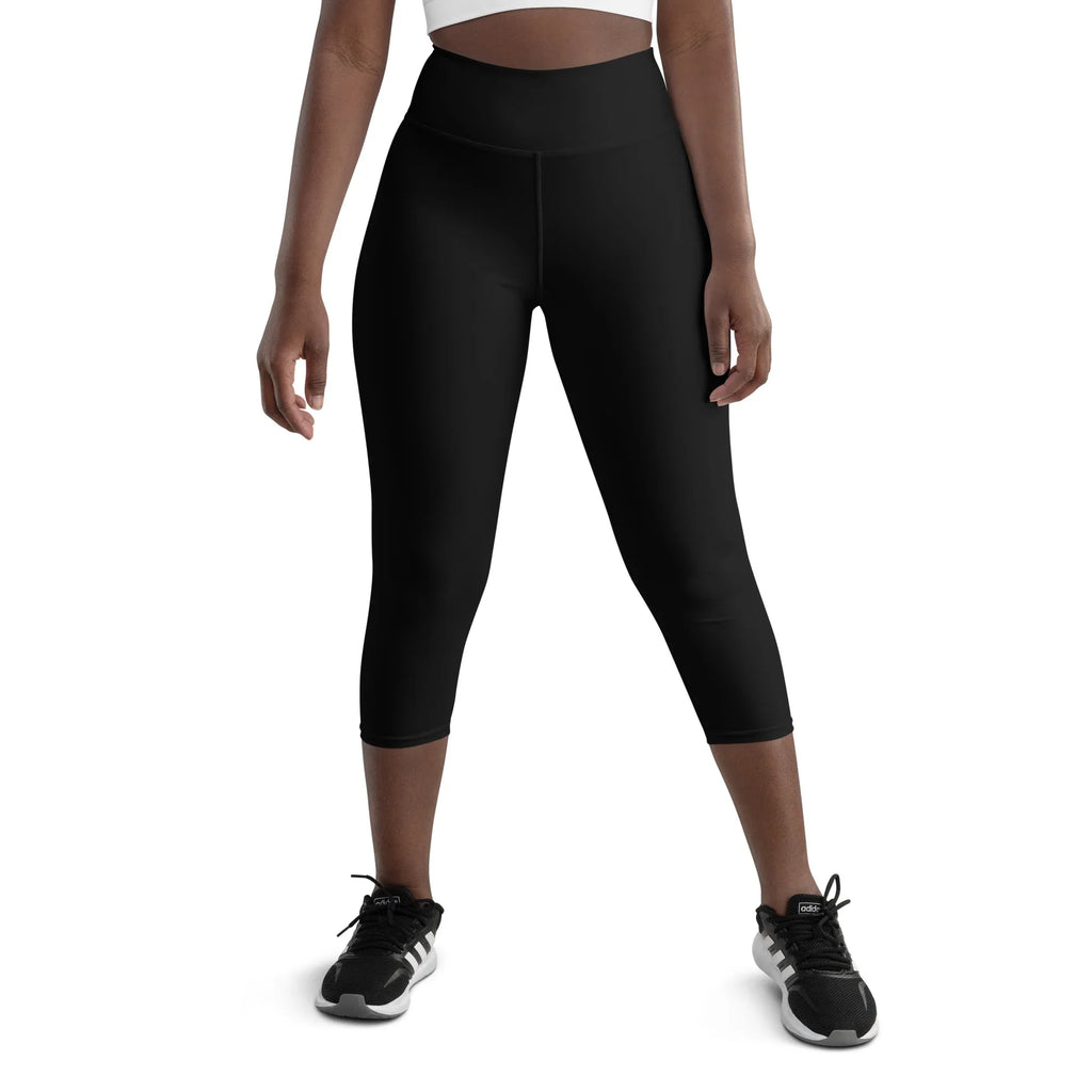 Yoga Capri Leggings Yoga Leggings AwRans Clothing all-over-print-yoga-capri-leggings-white-front-687db95693ede