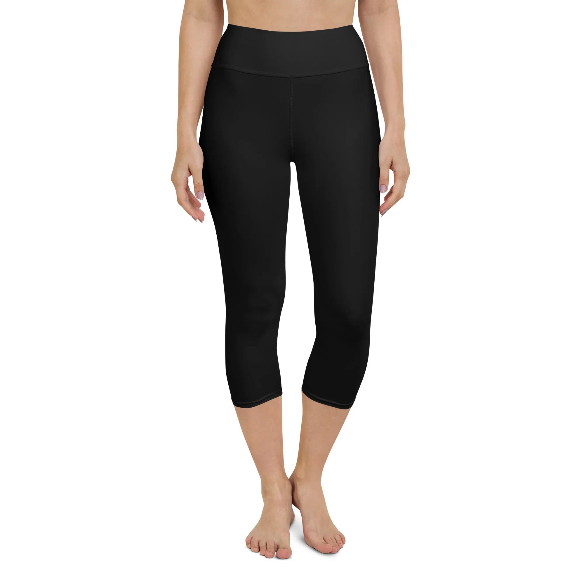 Yoga Capri Leggings Yoga Leggings AwRans Clothing all-over-print-yoga-capri-leggings-white-front-687db956944ef