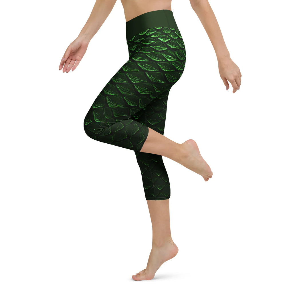 Yoga Capri Leggings Yoga Leggings AwRans Clothing all-over-print-yoga-capri-leggings-white-left-687b4d7aca9fd