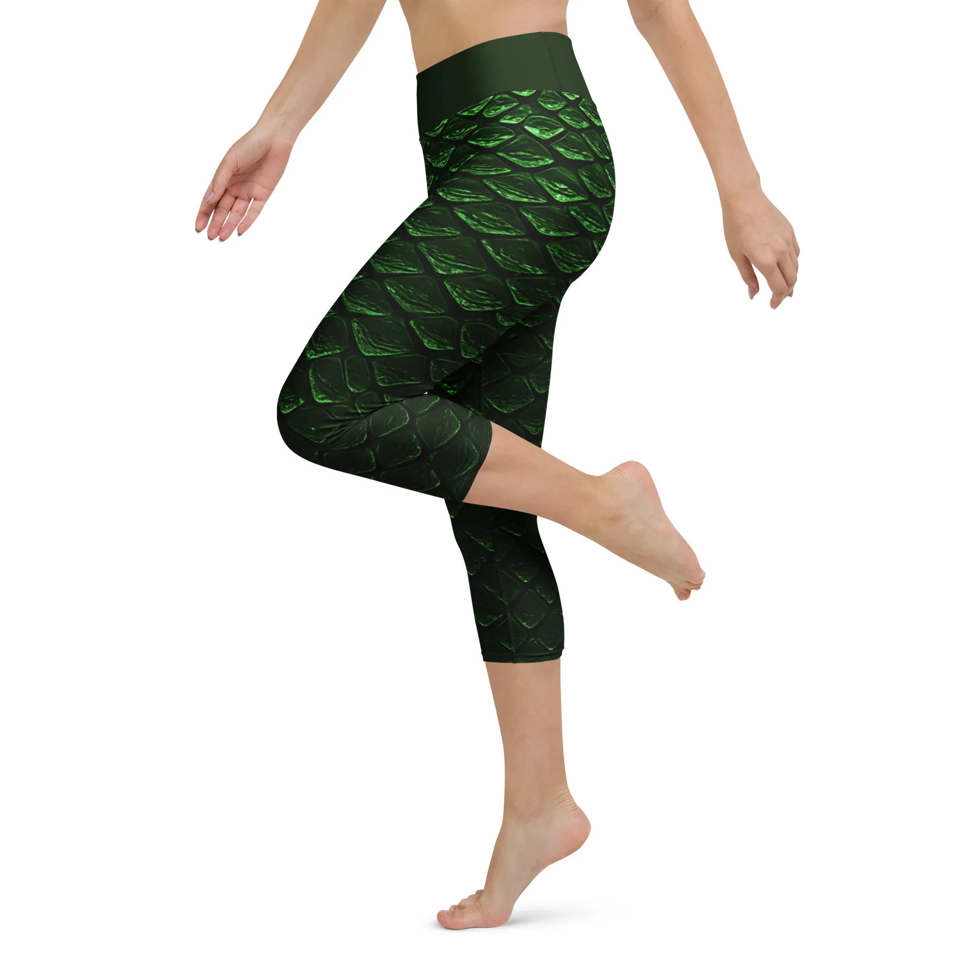 Yoga Capri Leggings Yoga Leggings AwRans Clothing all-over-print-yoga-capri-leggings-white-left-687b4d7aca9fd