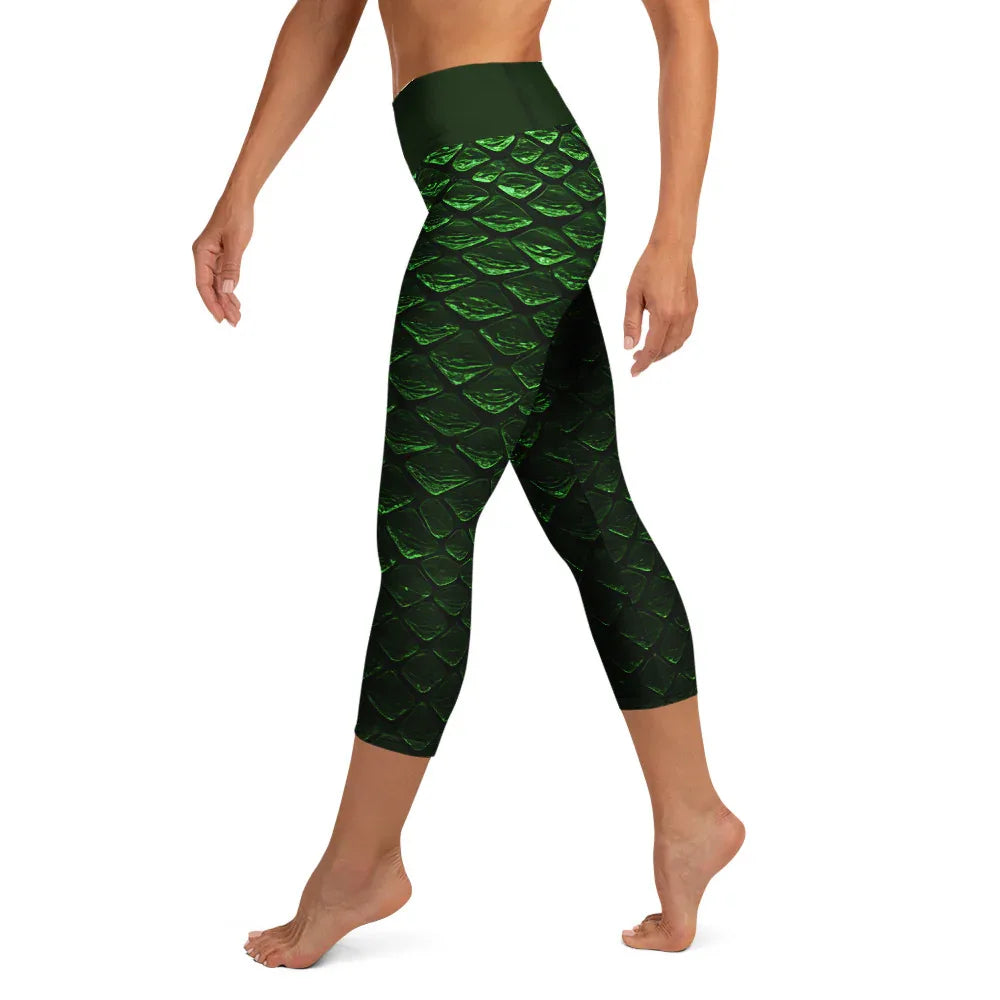 Yoga Capri Leggings Yoga Leggings AwRans Clothing all-over-print-yoga-capri-leggings-white-left-687b4d7acab48