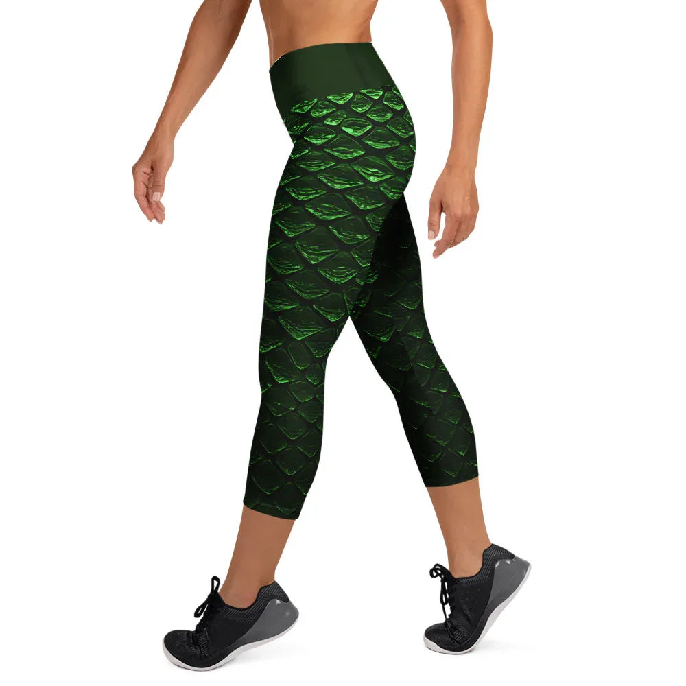Yoga Capri Leggings Yoga Leggings AwRans Clothing all-over-print-yoga-capri-leggings-white-left-687b4d7acac8e