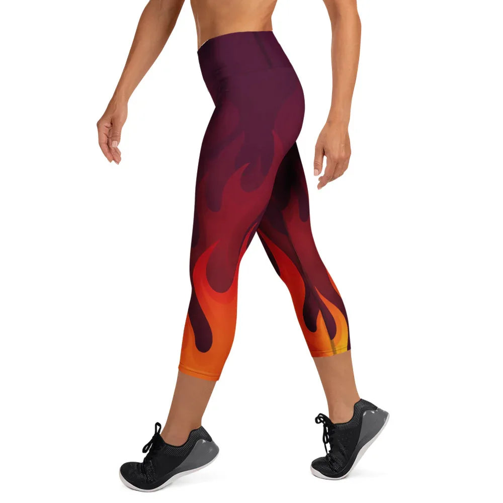 Yoga Capri Leggings Yoga Leggings AwRans Clothing all-over-print-yoga-capri-leggings-white-left-687b4dc4743bf