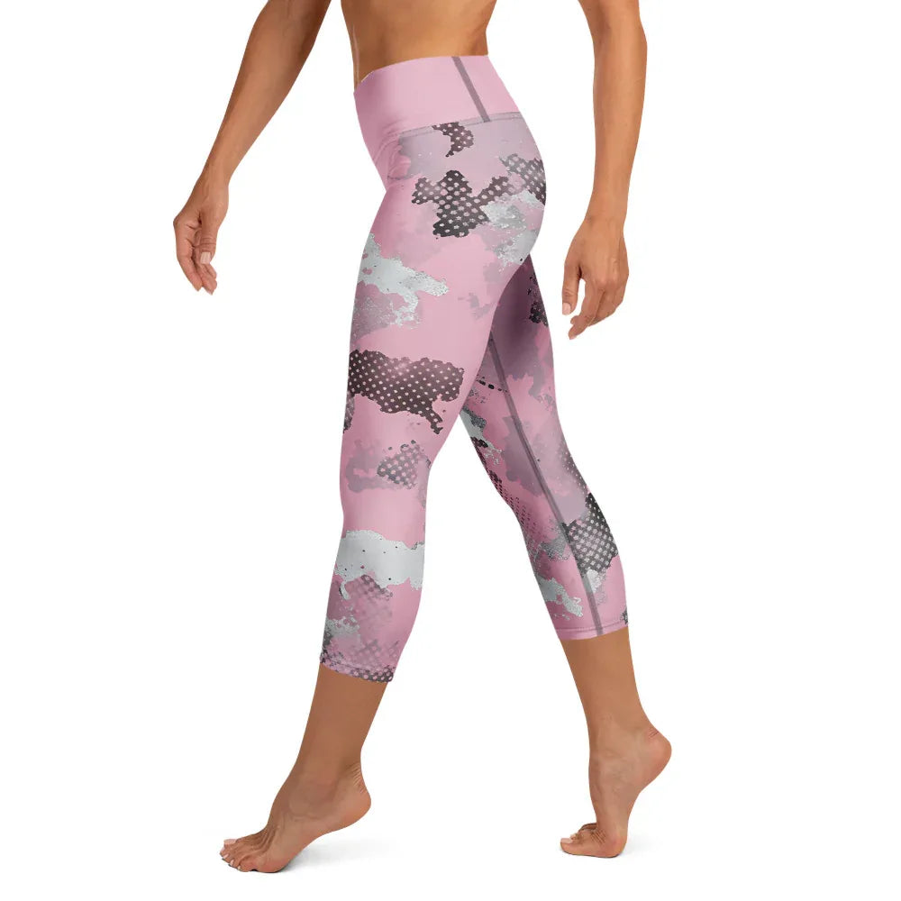 Yoga Capri Leggings Yoga Leggings AwRans Clothing all-over-print-yoga-capri-leggings-white-left-687b4ea63118a