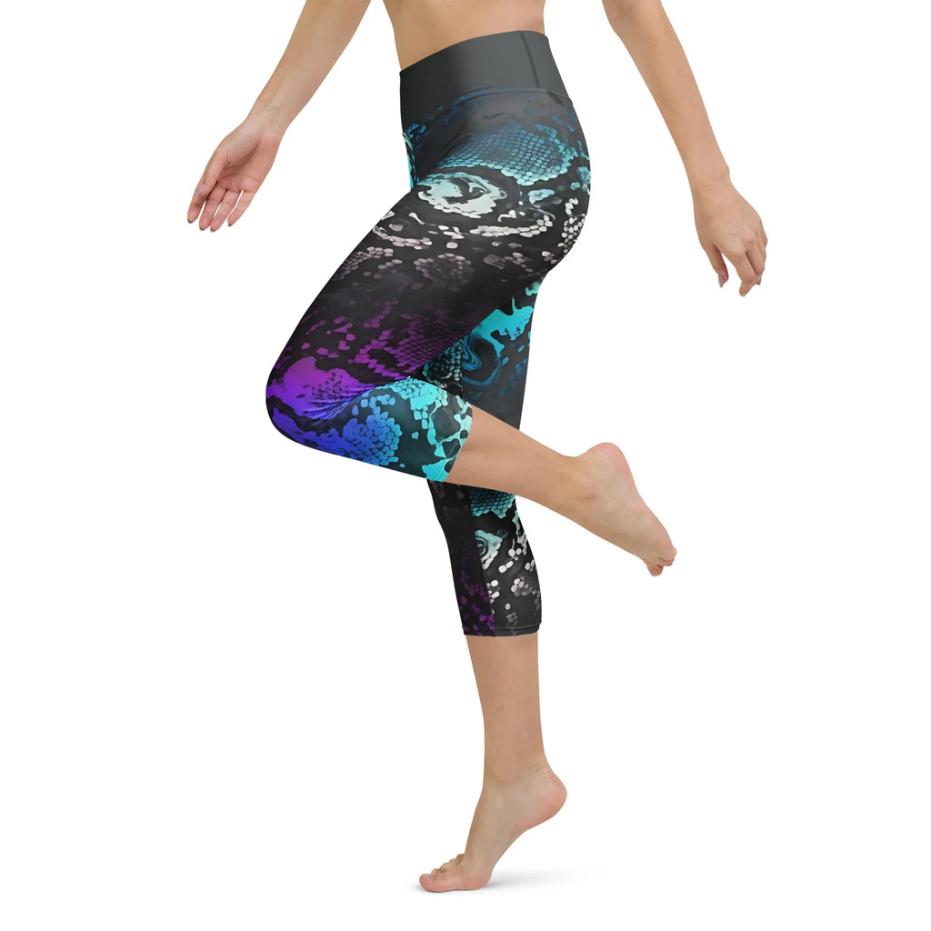 Yoga Capri Leggings Yoga Leggings AwRans Clothing all-over-print-yoga-capri-leggings-white-left-687b4f66ef4b5