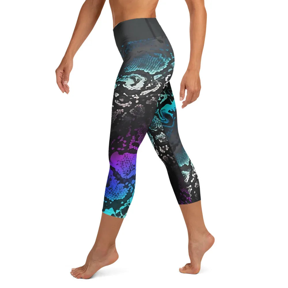 Yoga Capri Leggings Yoga Leggings AwRans Clothing all-over-print-yoga-capri-leggings-white-left-687b4f66ef609