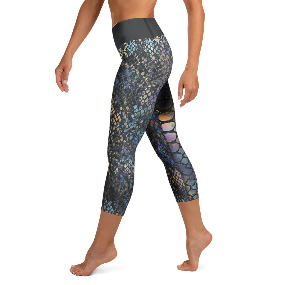 Yoga Capri Leggings Yoga Leggings AwRans Clothing all-over-print-yoga-capri-leggings-white-left-687b57d950bb3