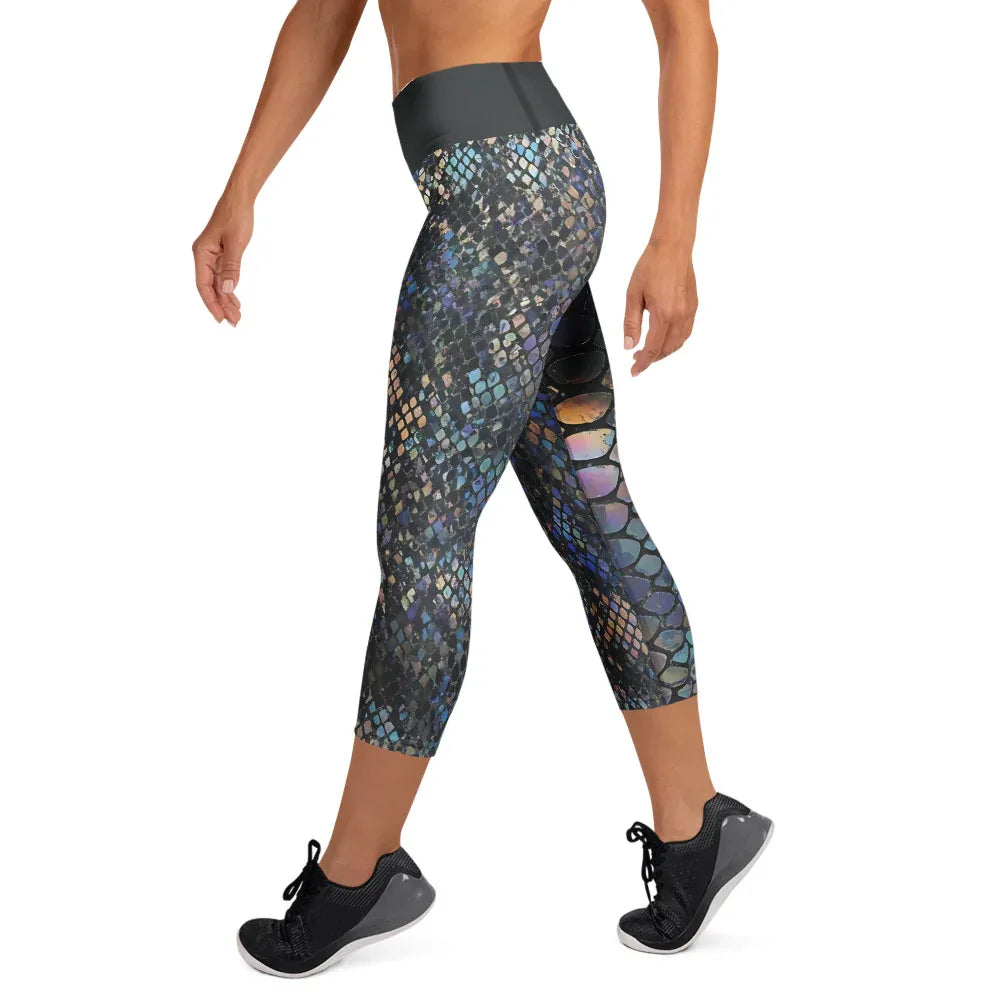 Yoga Capri Leggings Yoga Leggings AwRans Clothing all-over-print-yoga-capri-leggings-white-left-687b57d950e9a