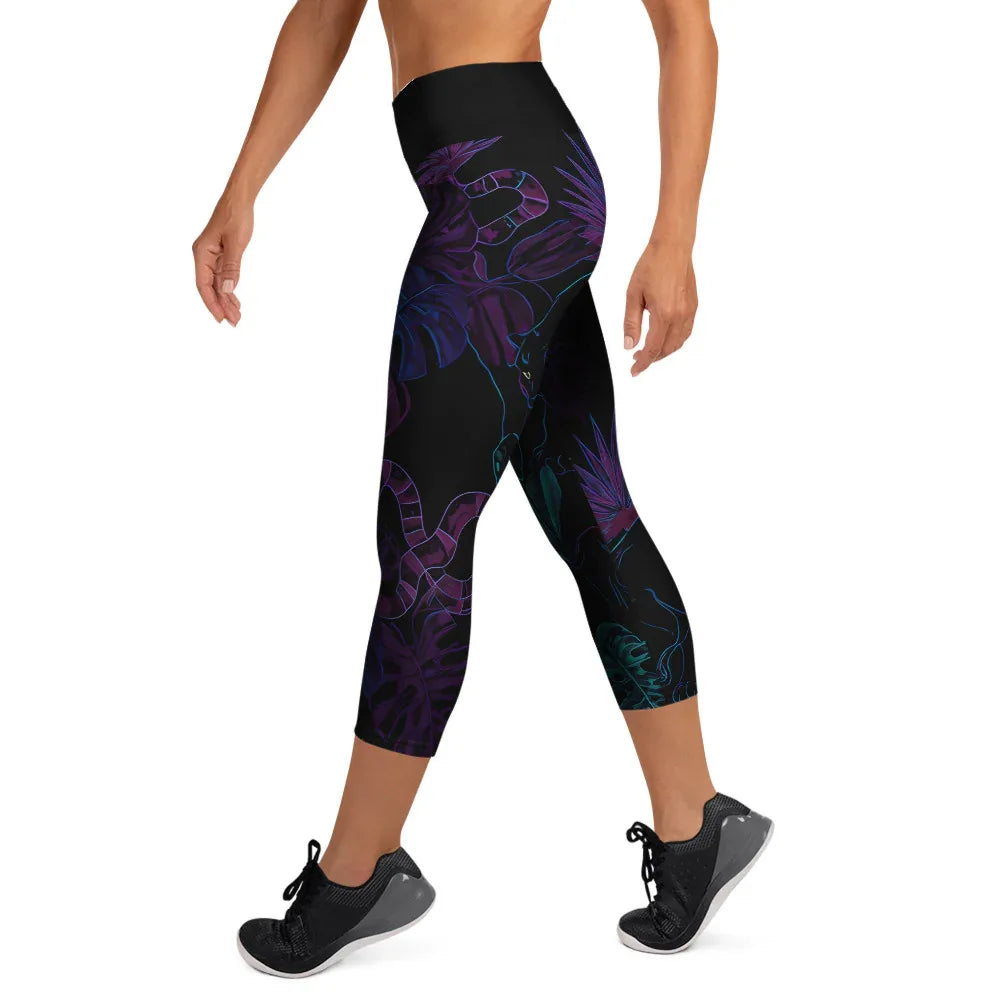 Yoga Capri Leggings Yoga Leggings AwRans Clothing all-over-print-yoga-capri-leggings-white-left-687b58e224fcc