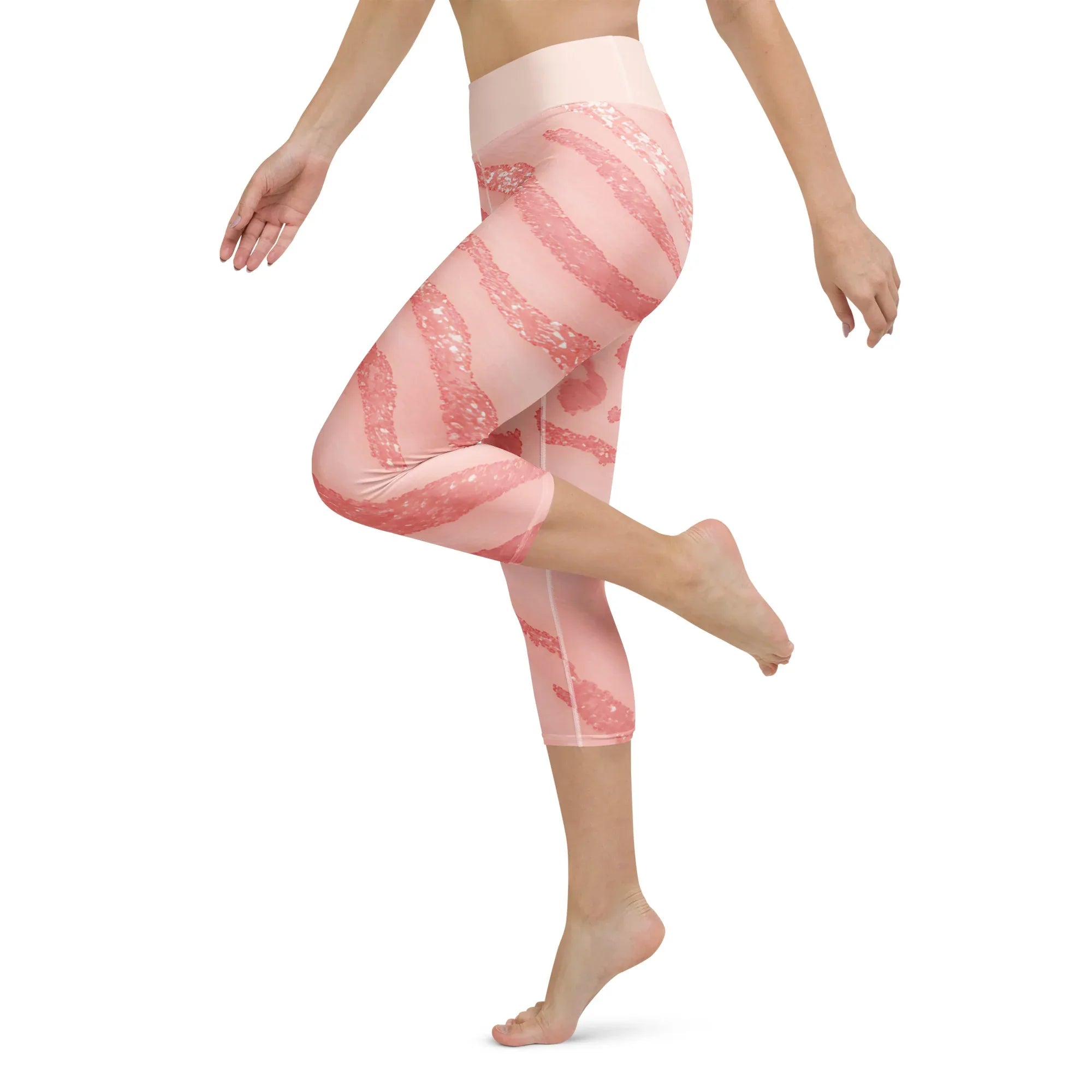 Yoga Capri Leggings Yoga Leggings AwRans Clothing all-over-print-yoga-capri-leggings-white-left-687b594f77d3b