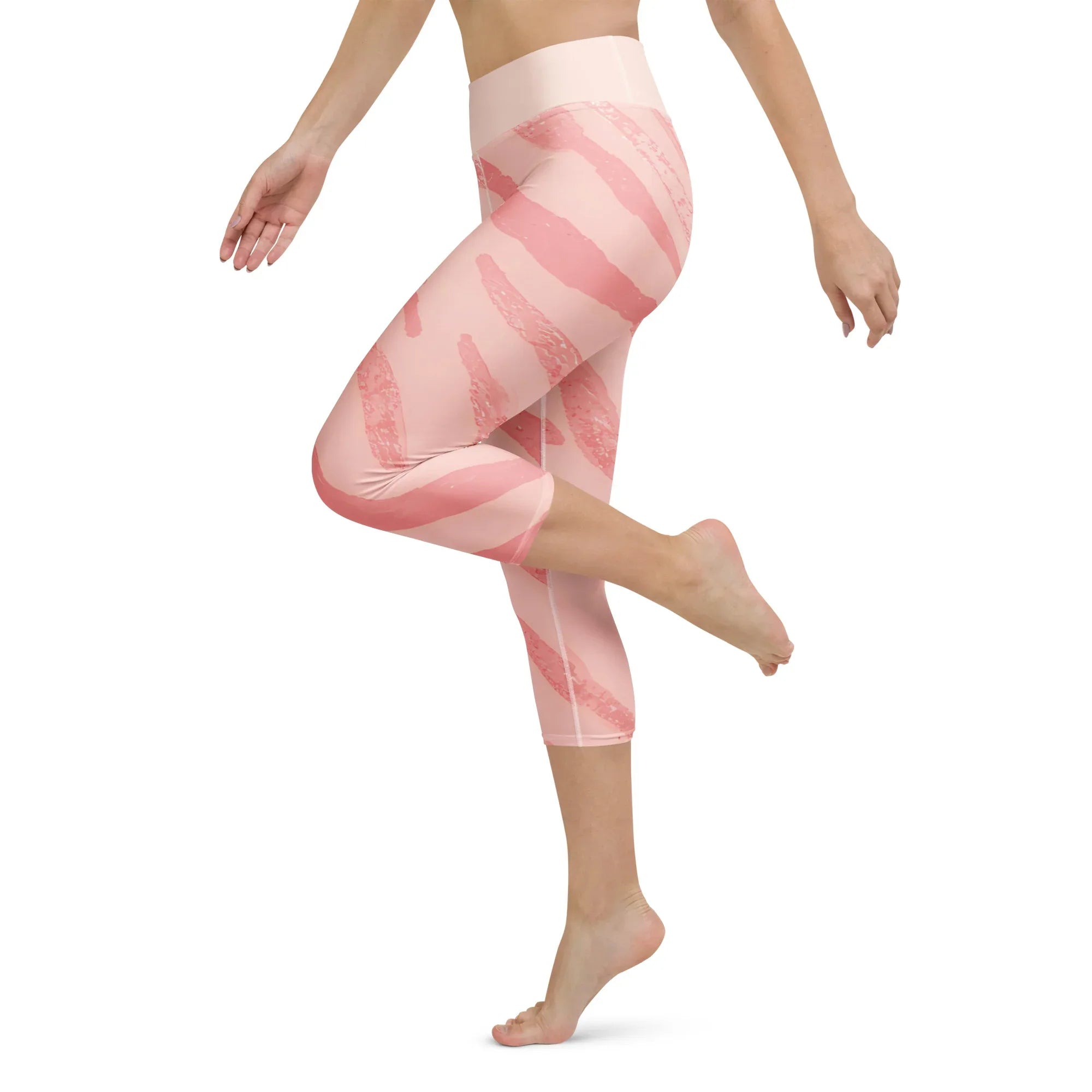 Yoga Capri Leggings Yoga Leggings AwRans Clothing all-over-print-yoga-capri-leggings-white-left-687b5a651cf4a